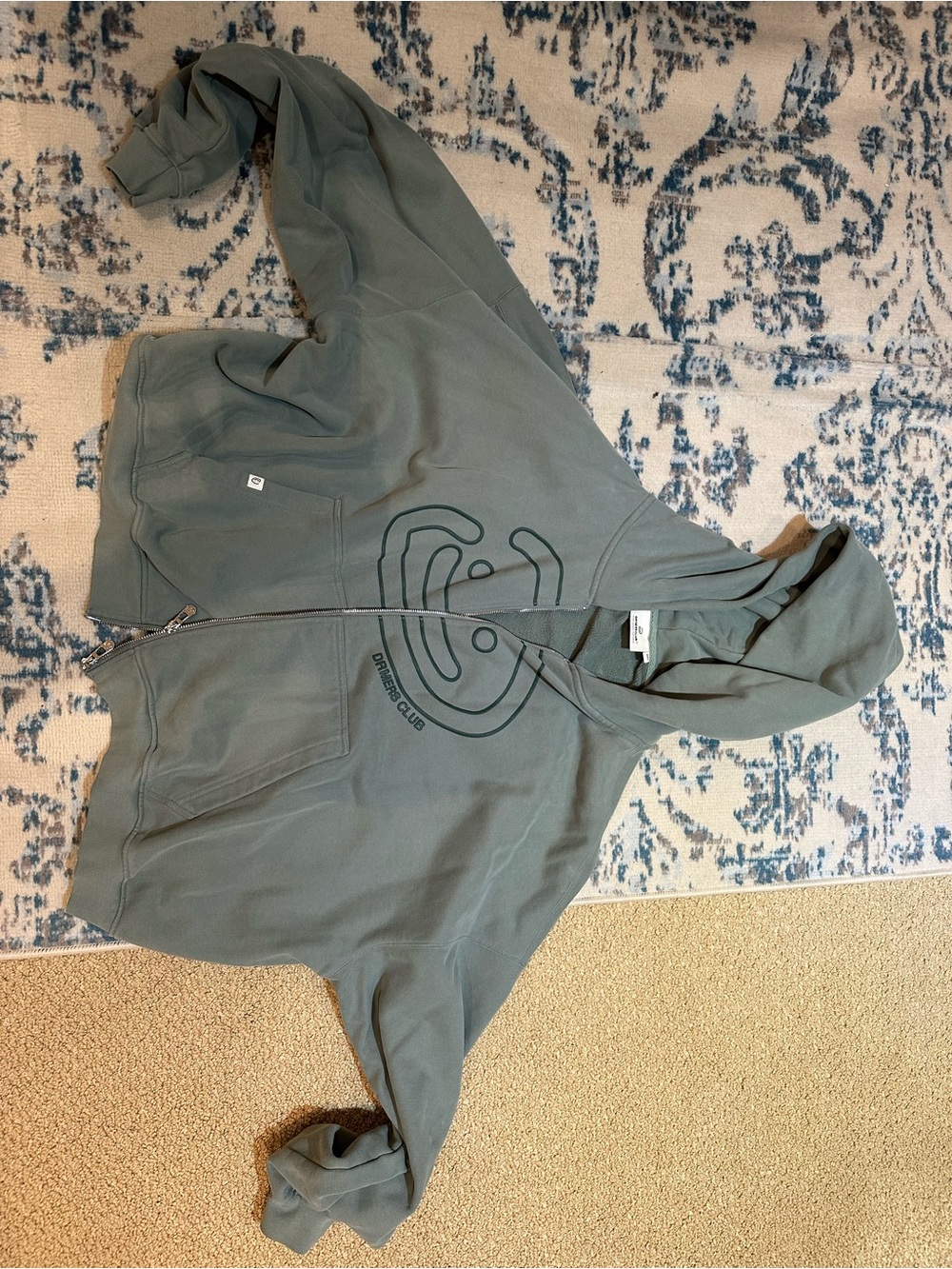 DRMRS Club Green Double Zip-Up Hoodie
